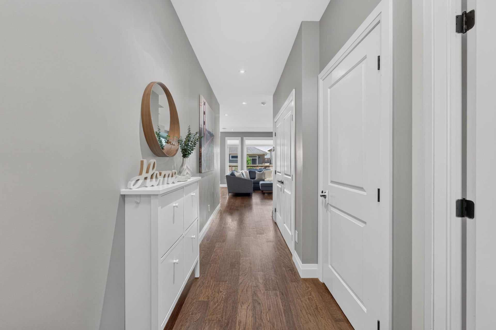 Foyer with 9-foot ceilings and solid oak entry door